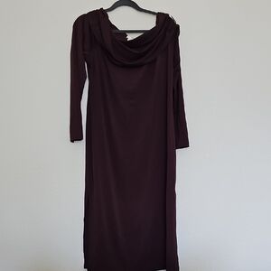 H&M Elegant Long Sleeve Dress in Dark Purple